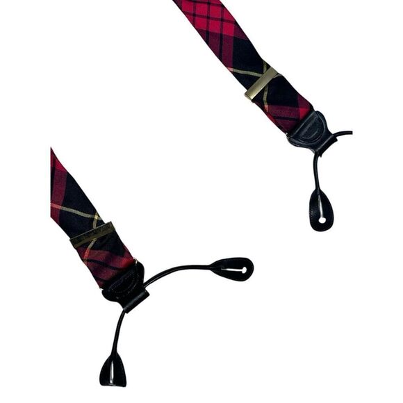 UNIQUE Men Trafalgar plaid print Formal End Braces ONE SIZE Suspenders Plaid Si - Picture 5 of 6